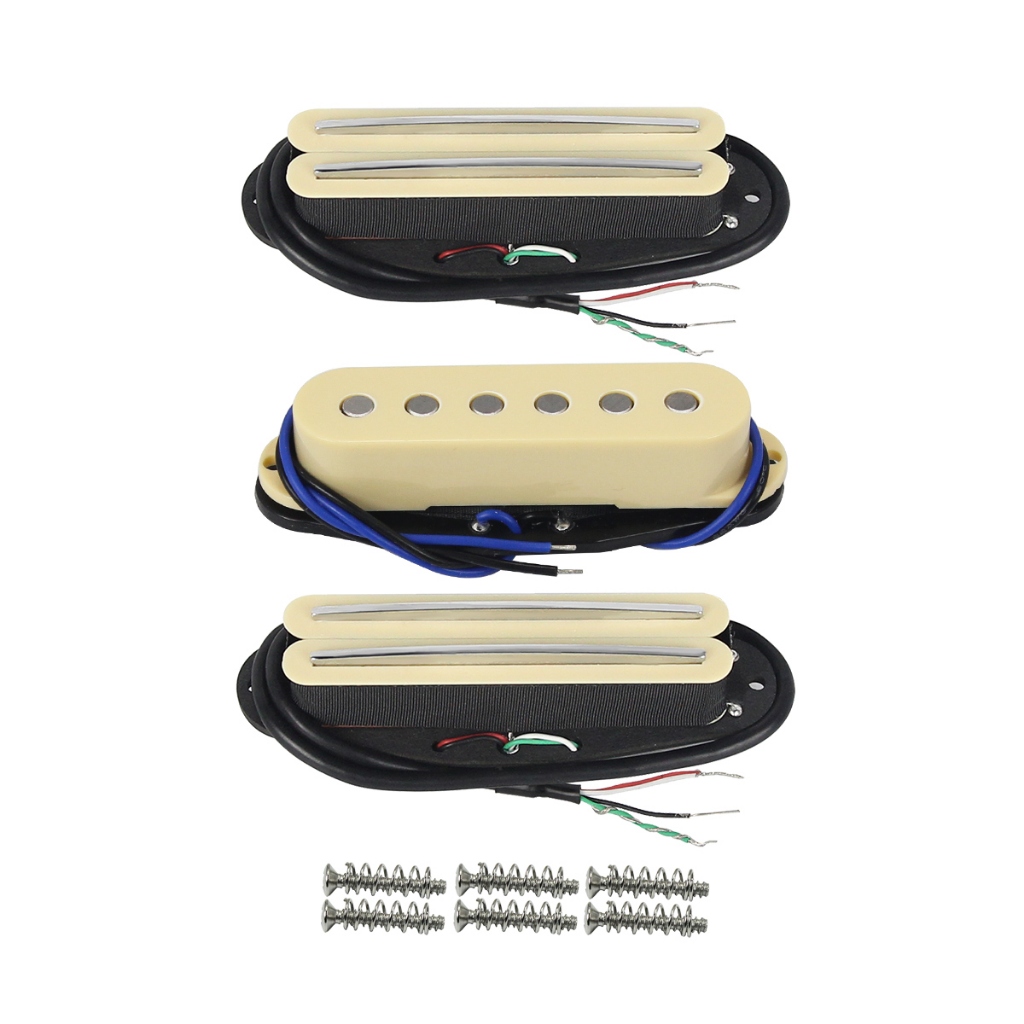 Fleor 3 ชิ้น Alnico 5 SSS กีตาร์ Dual Rail Humbucker Pickup & Single Coil Pickups