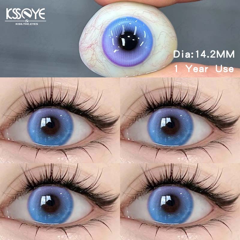 0 ~-8.00KSSEYE คอนแทคเลนส์คอสเพลย์รายปี 2 ชิ้น 14.2 มม.คอนแทคเลนส์เกรดพร้อมโซลูชั่น cos อะนิเมะตัวอักษรฮาโลวีนคอนแทคเลนส์สี Eye Makeup