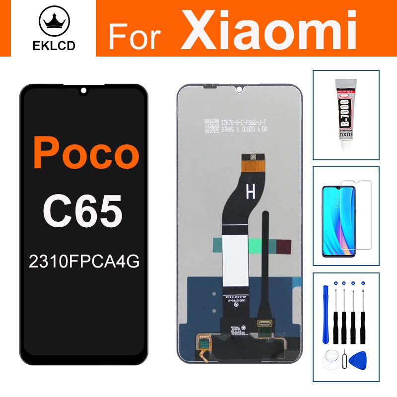สําหรับ Xiaomi Poco C65 2310FPCA4G จอแสดงผล LCD Touch Screen Digitizer Assembly กรอบเปลี่ยนโทรศัพท์