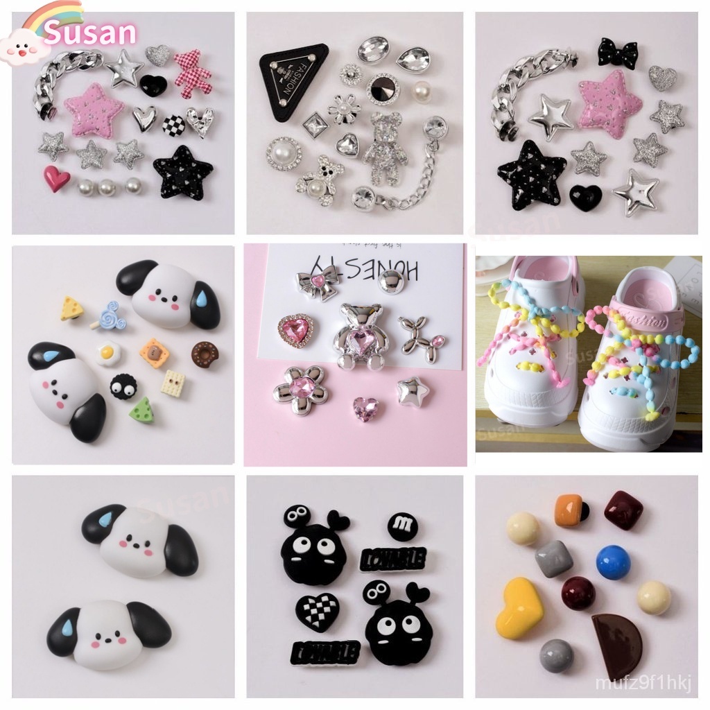 Jibbitz crocs สร้างสรรค์ สําหรับรองเท้าKuromi/Velent Bear/Crayon Shin-Chanตกแต่งปุ่มรองเท้าแตะสำหรับ