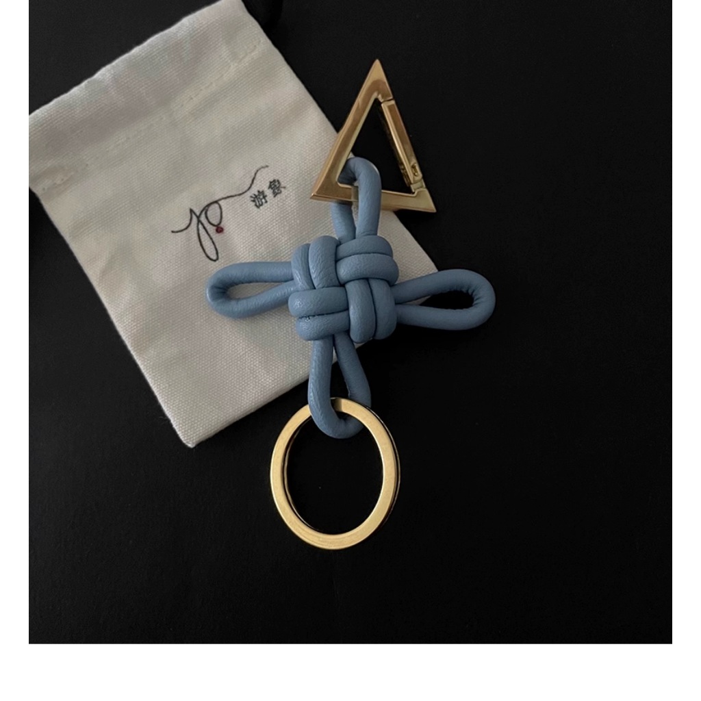 เกาหลี ins Blogger รถ Jingyuan สไตล์เดียวกัน bv High-End หนังจีน Knot สไตล์กระเป๋าจี้พวงกุญแจรถ Clas