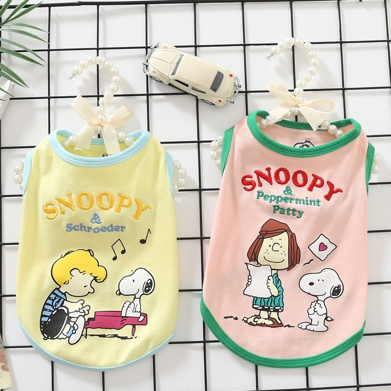 เสื้อผ้าสัตว์เลี้ยง สุนัข แมว เสื้อกั๊กเสื้อลายการ์ตูนน่ารักบาง LLL-FS-SS