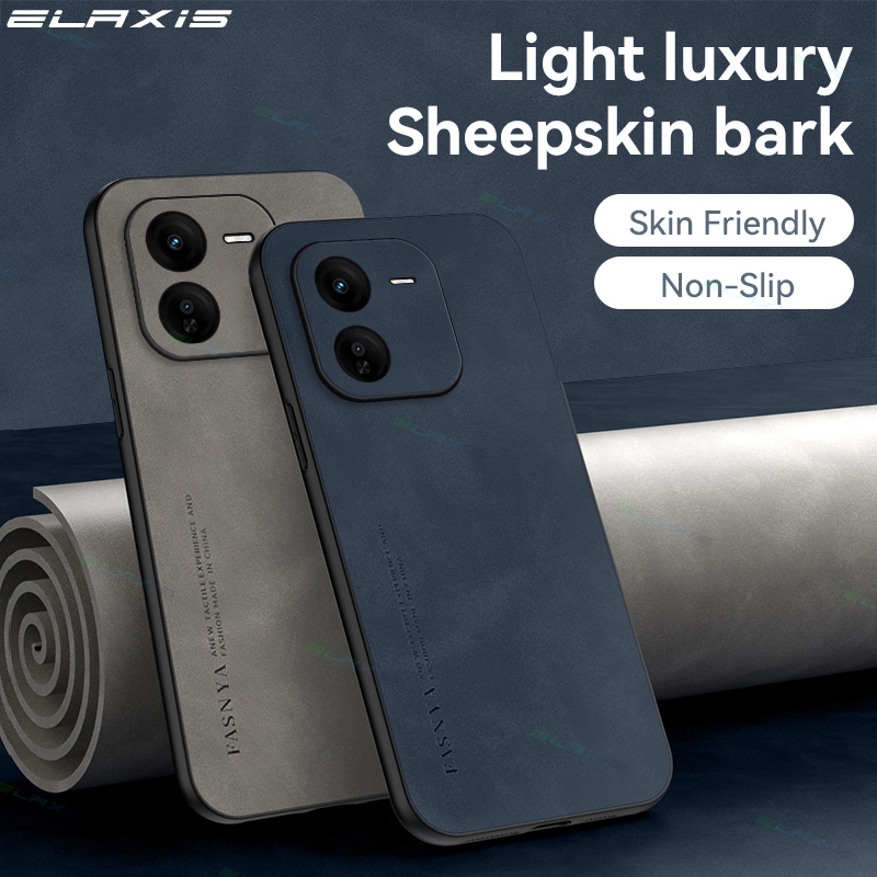 Elaxis สําหรับ VIVO IQOO Z9x 5G เคสโทรศัพท์ Simple Sheepskin Matte เลนส์กล้องกันกระแทกหนังนุ่ม TPU ฝาหลัง ES010
