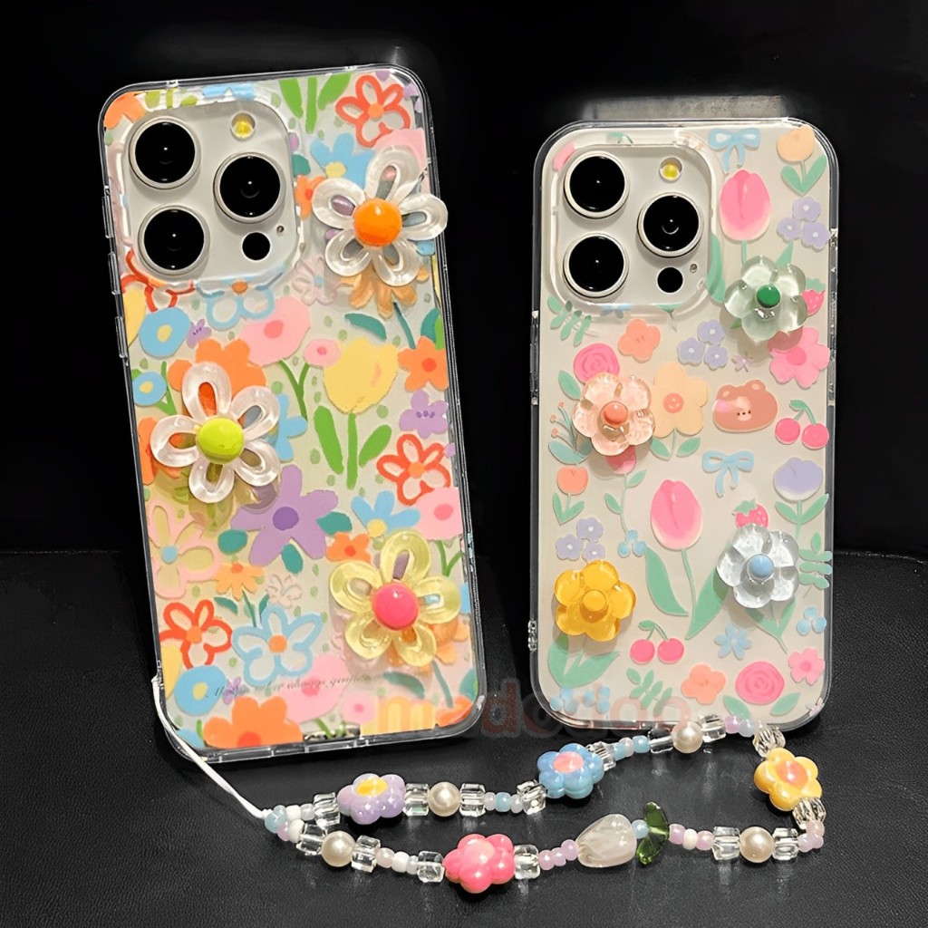 เคส VIVO V21 5G V21E Pro V20 SE Y72 Y51 2020 Y52 Y50 Y30i Y30 Y51A Y31 2021 Y53S 4G Y20 Y20i Y20S G Y21 Y21S Y33S Y33T Y11S Y21T Y21A Y12A Y3S Y12S Y19 Y17 Y12 Z5X S1 U10 Cute Girly Pretty 3D Flower Clear Soft Phone Case TM 22