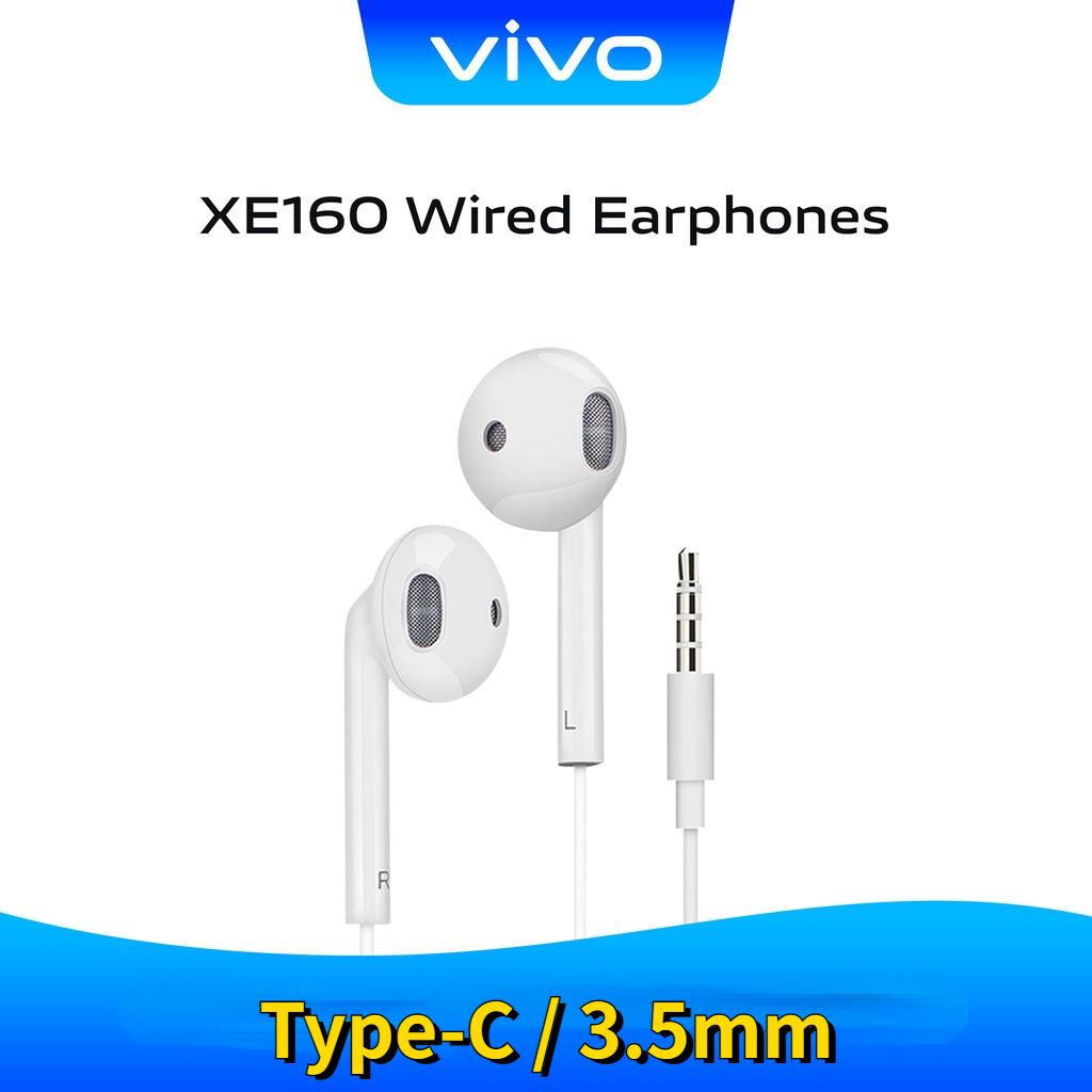 Vivo XE160 หูฟัง Type-C / 3.5 มม. หูฟังชนิดใส่ในหู HIFI ชุดหูฟัง