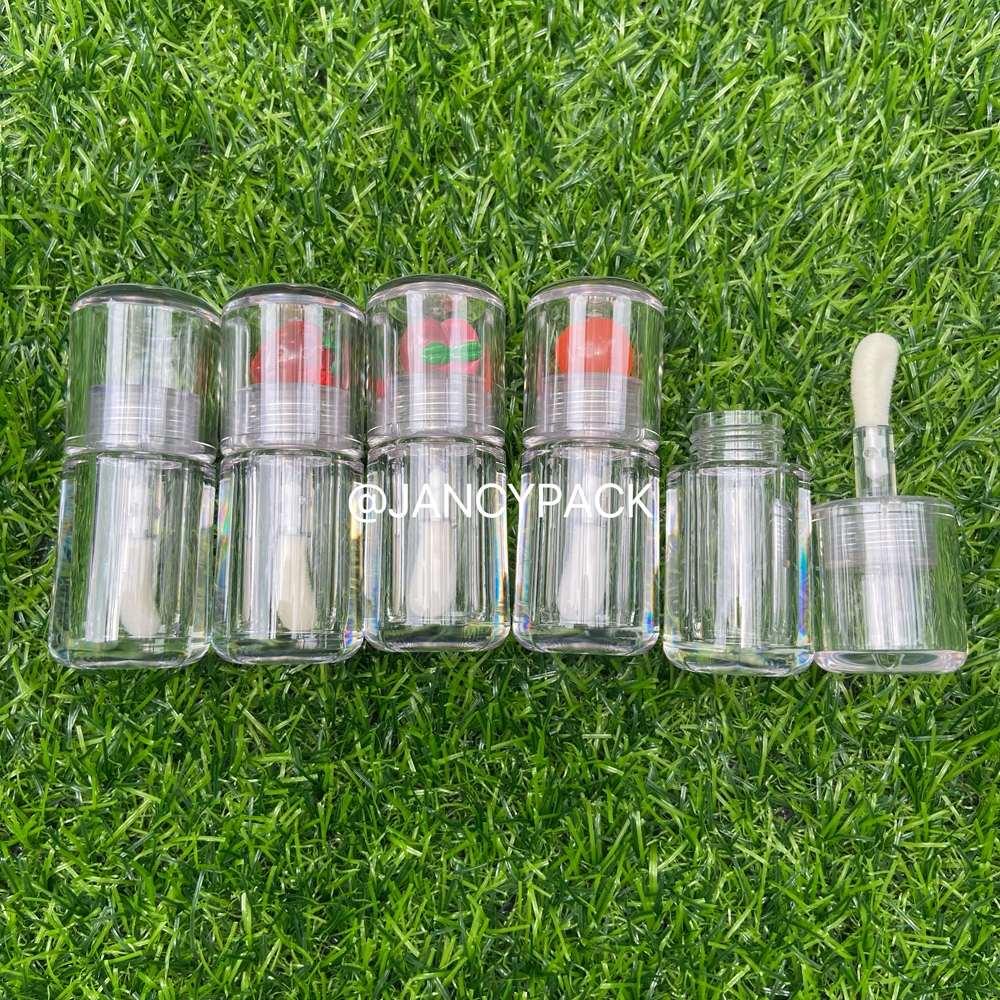4มล สีส้มใสเต็มรูปแบบน่ารักขนาดเล็กรอบลิปกลอสภาชนะบรรจุภัณฑ์พลาสติกที่ว่างเปล่าลิปกลอสหลอด