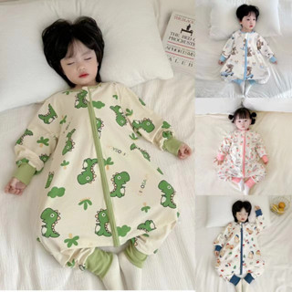 Class A ชุดนอนผ้าฝ้ายแท้ 100% ชุดนอนเด็กฤดูใบไม้ผลิฤดูใบไม้ร…