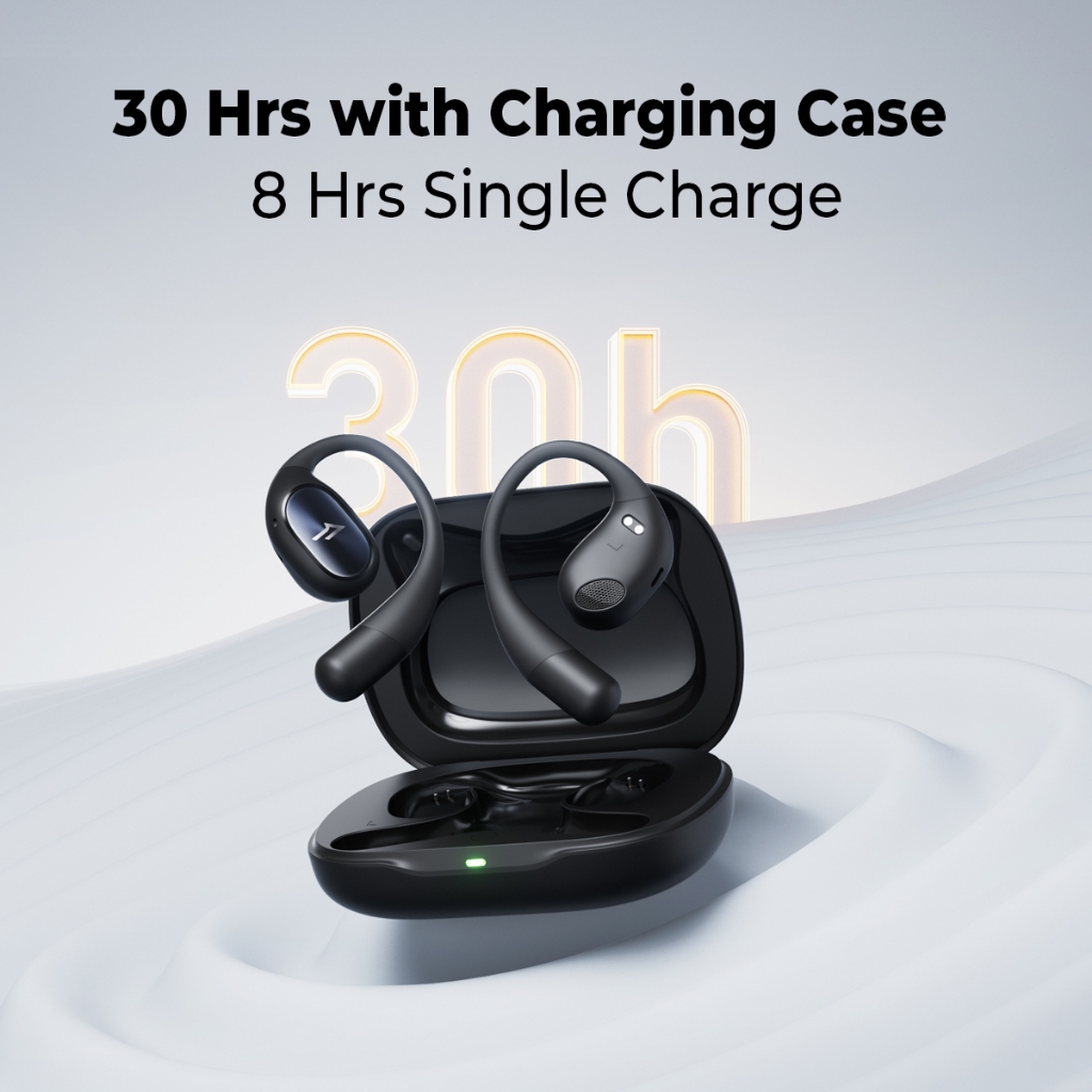 1MORE Fit SE Open Earbuds S31 หูฟังไร้สายแบบเปิดหู บลูทูธ 5.3 ความทนทานยาวนาน 30 ชั่วโมง หูฟังพร้อมตะขอที่เกี่ยวหูสำหรับการวิ่งแบบสปอร์ต อัลกอริทึมตัดเสียงรบกวนพร้อมไมโครโฟน 4 ตัว IPX5