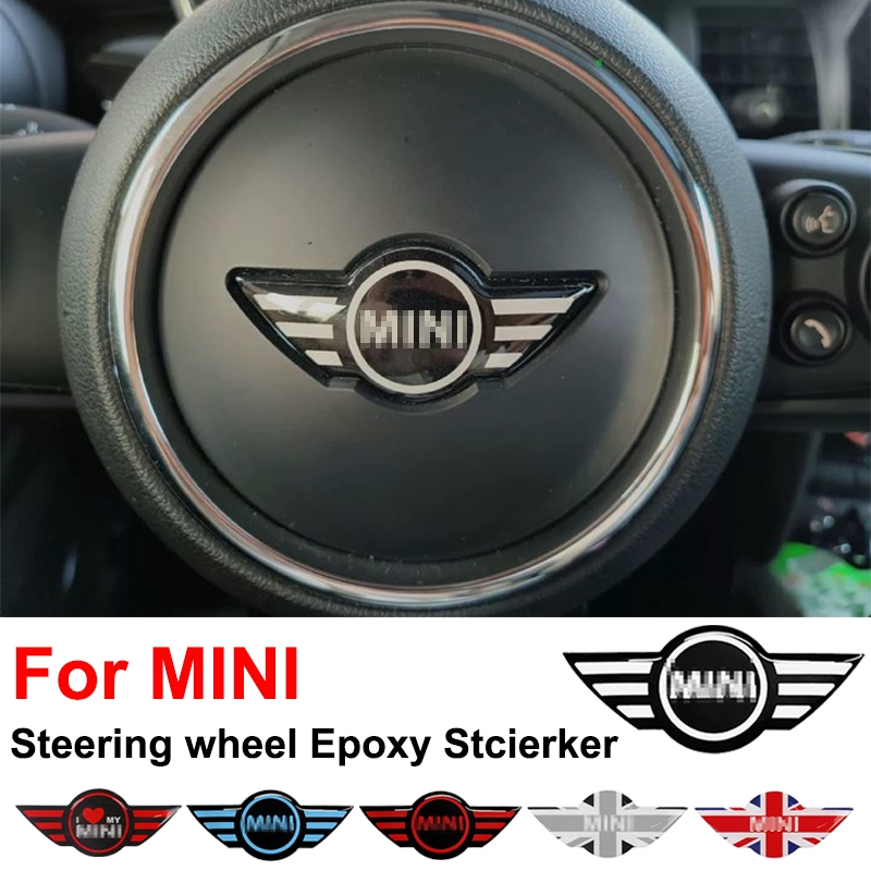 สําหรับ MINI Cooper อีพ็อกซี่พวงมาลัยรถสัญลักษณ์สติกเกอร์อัตโนมัติตกแต่ง Badge Decal
