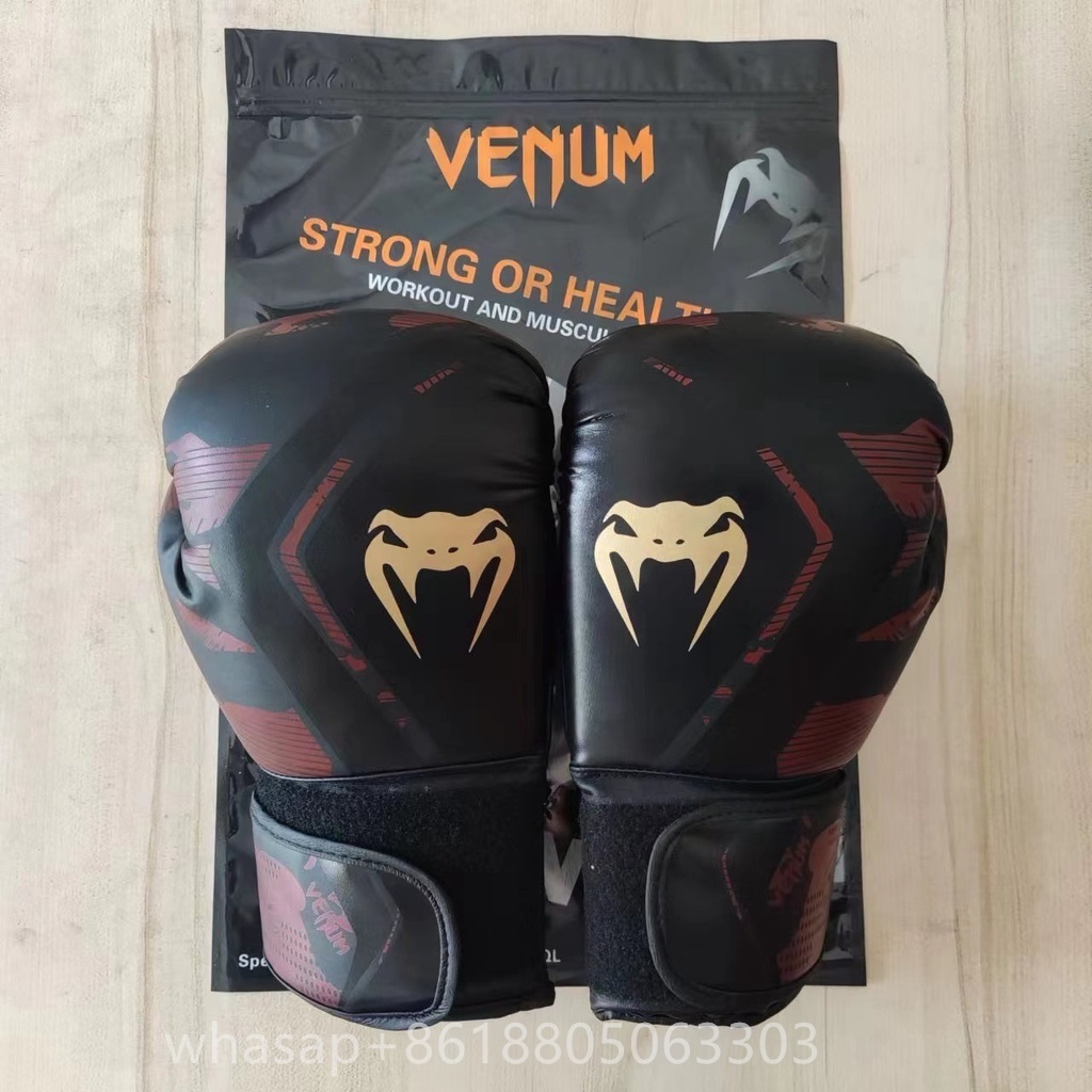 Venum pro boxing gloves 8oz 10oz 12oz fighting MMA sports leather Muay Thai fighting Sanda gloves Ws