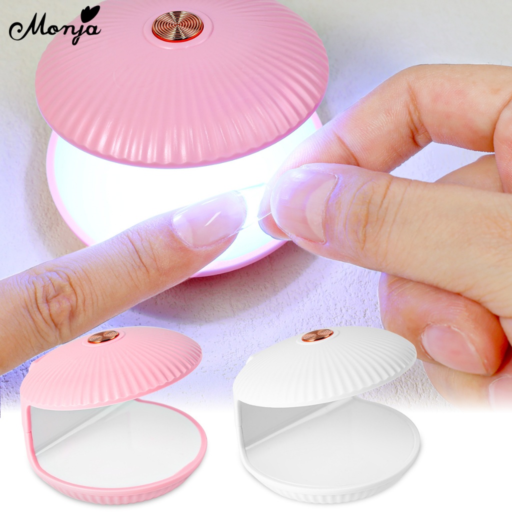Monja เครื่องเป่าเล็บเจล LED 18W 5 ดวง ขนาดเล็ก แบบพกพา แห้งเร็ว สําหรับทําเล็บเจล