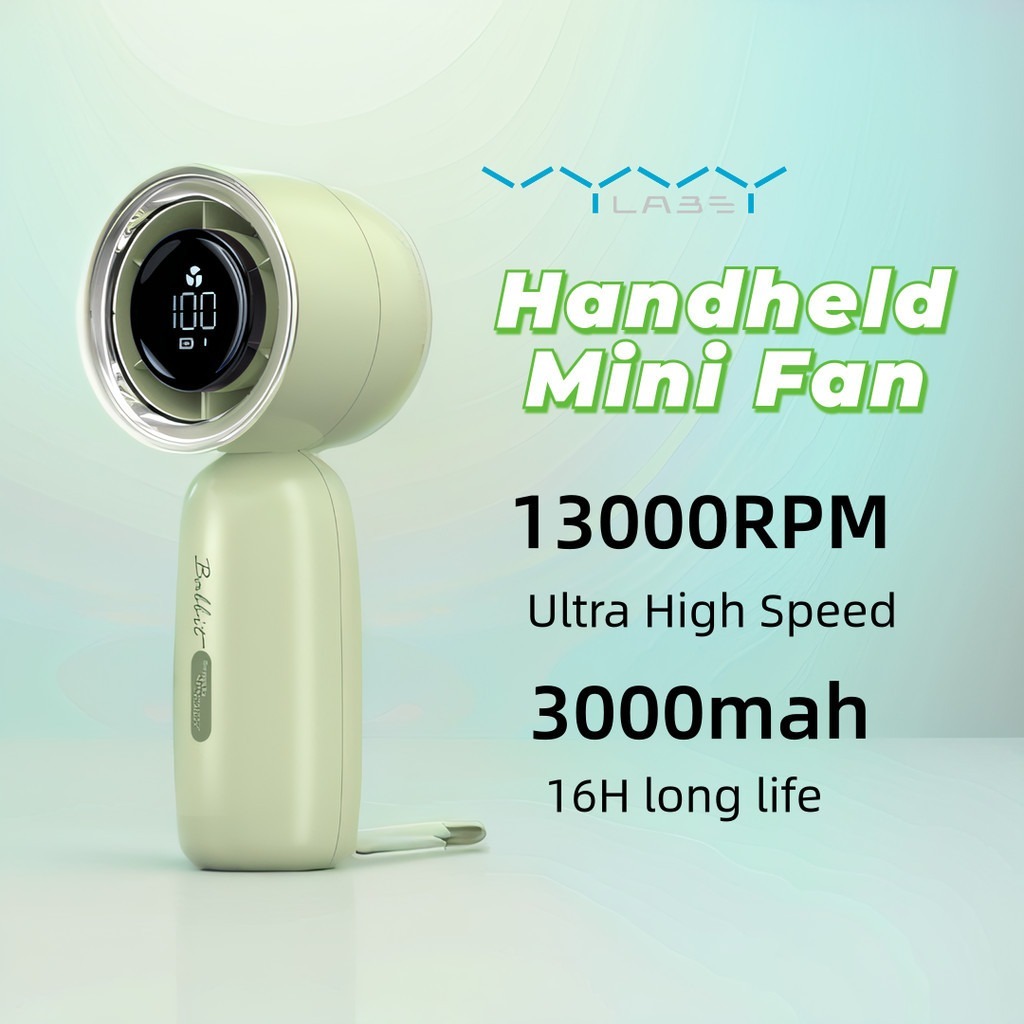 Vyvylabs Handheld Turbofan ความจุ 3000mAh สามารถปรับความเร็วลมได้ 4 ชนิด Type-C ชาร์จเร็ว จอแสดงผลดิจิตอลอัจฉริยะ White