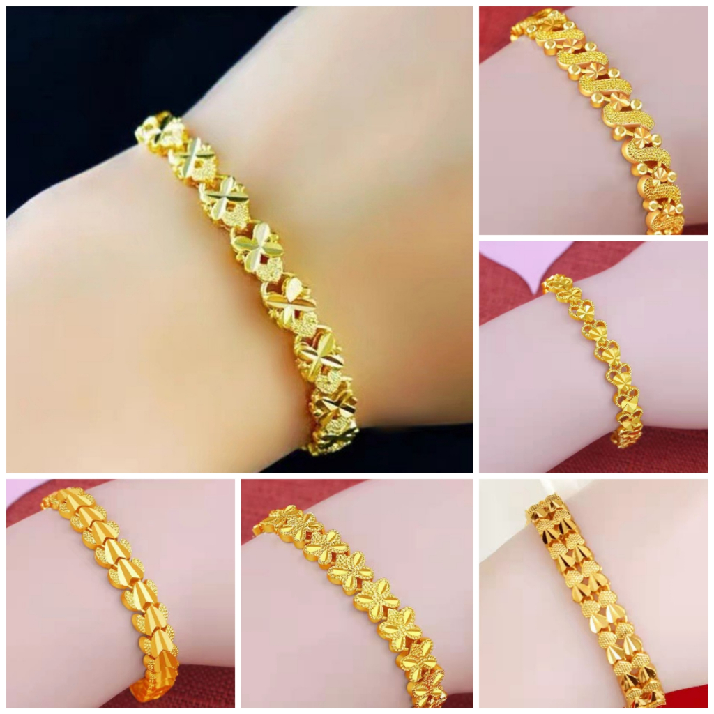 สร้อยข้อมือ ขนส่งของผู้หญิงอเนกประสงค์รักเครื่องประดับสร้อยข้อมือสร้อยข้อมือคู่ชุบทอง24เค