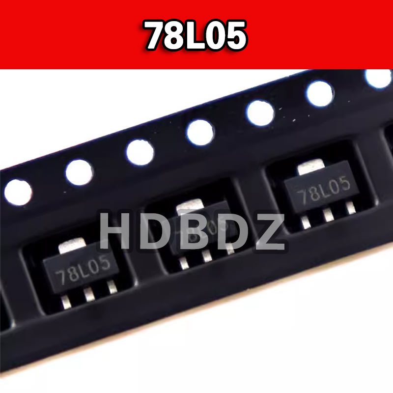 50PCS 78L05 SOT-89  7805 วงจรควบคุมแรงดันไฟฟ้า ชิปวงจรควบคุมแรงดันไฟฟ้าสามปลาย IC SMD