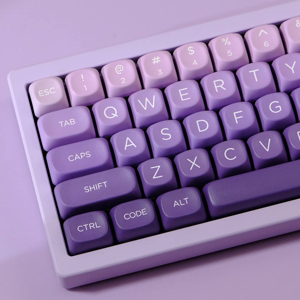 สีม่วงไล่ระดับสี XOA MOA Profile keycaps ชุด PBT Dye Sublimation Keycap 126Keys ใช้งานร่วมกับ MX Switch คีย์บอร์ด (เฉพาะปุ่มกด)
