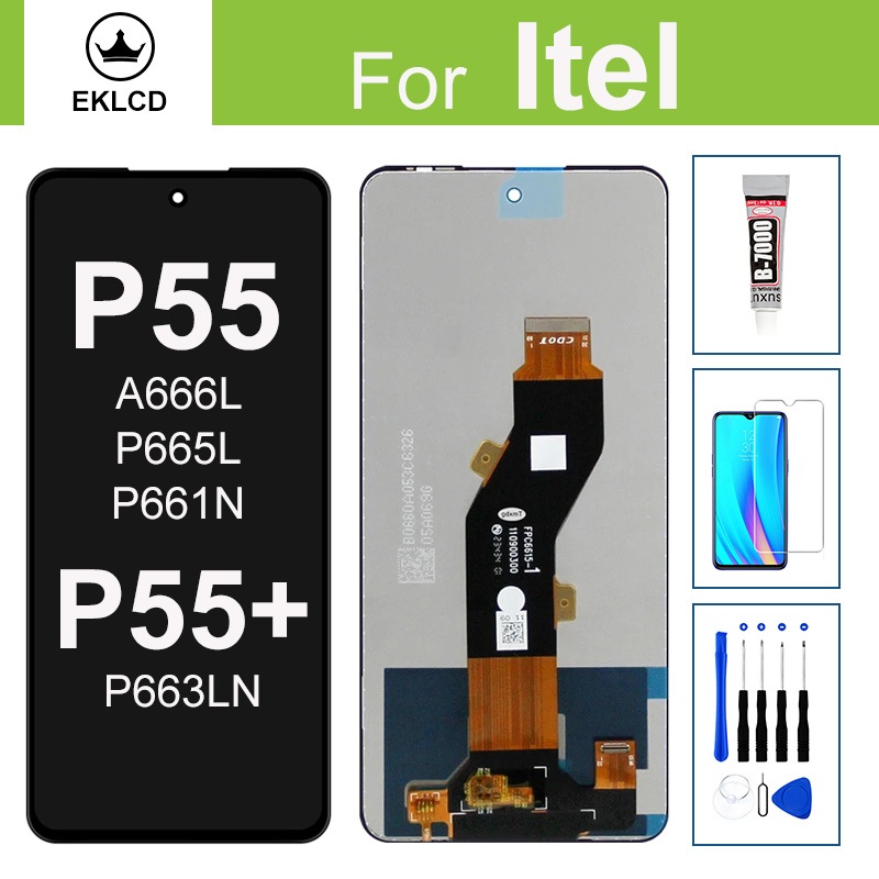 Lcd สําหรับ Itel P55 4G P55 + 5G A666L P661N P665L P663LN จอแสดงผล Touch Screen Digitizer Assembly P55 Plus