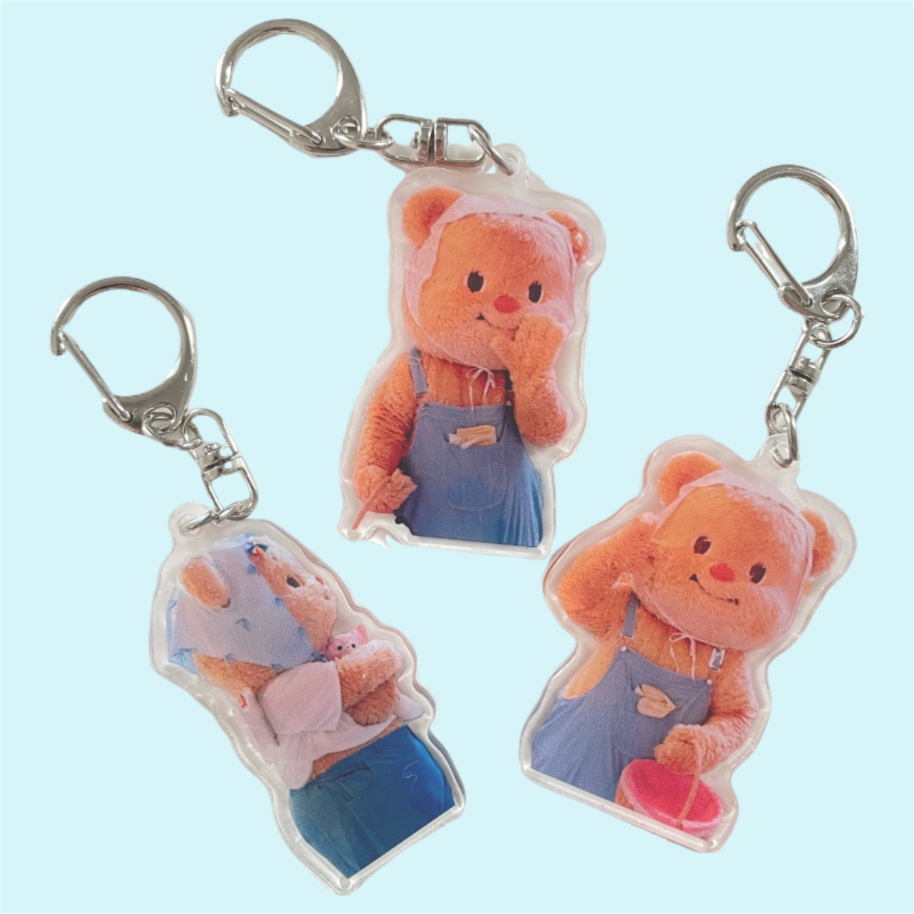 [LC] จี้พวงกุญแจหมีเนยน่ารัก DIY อะคริลิคประดับกุญแจจี้ของขวัญขนาดเล็ก