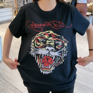 ((เวอร์ชันพิมพ์ลาย) เสื้อยืดแขนสั้น Ed hardy Tiger Head