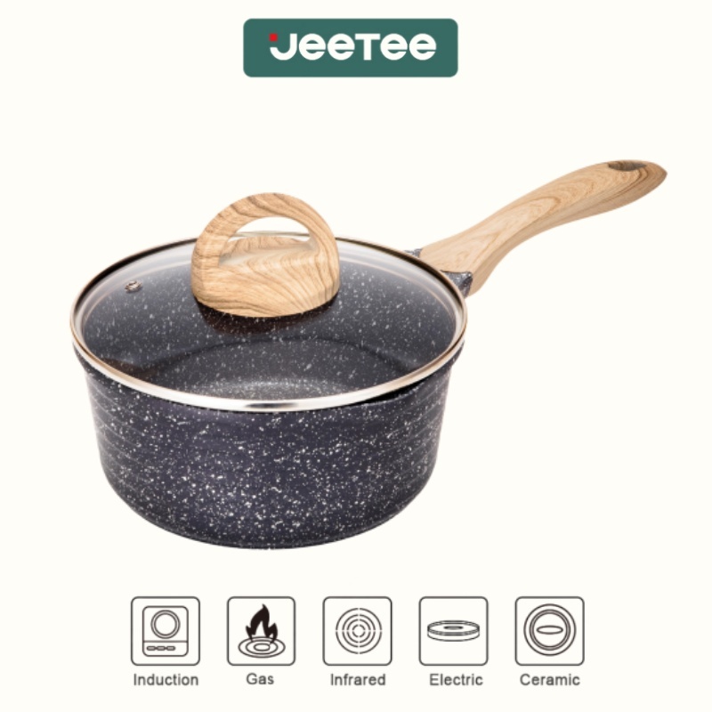 JEETEE หินอ่อนสุดหม้อต้มนม18/20 ซม. แถมฝาให้ หม้ออาหารเด็ก สําหรับเตาแก๊ส เตาไฟฟ้า และเตาแม่เหล็ก