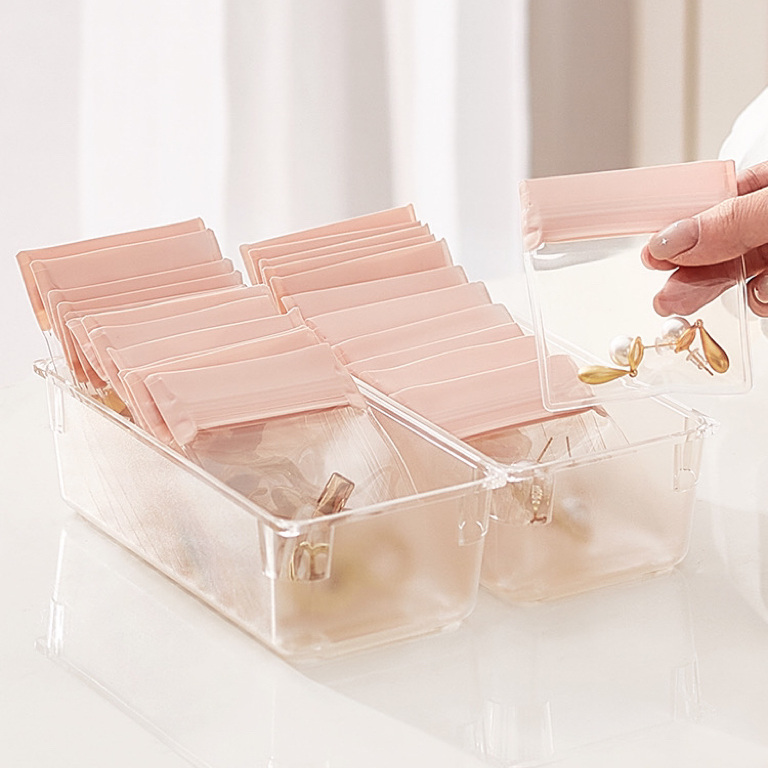 Anti Oxidation Jewellery Organiser Jewellry Ziplock กระเป๋าต่างหูสร้อยคอ Jewellery Storage กันฝุ่นขน