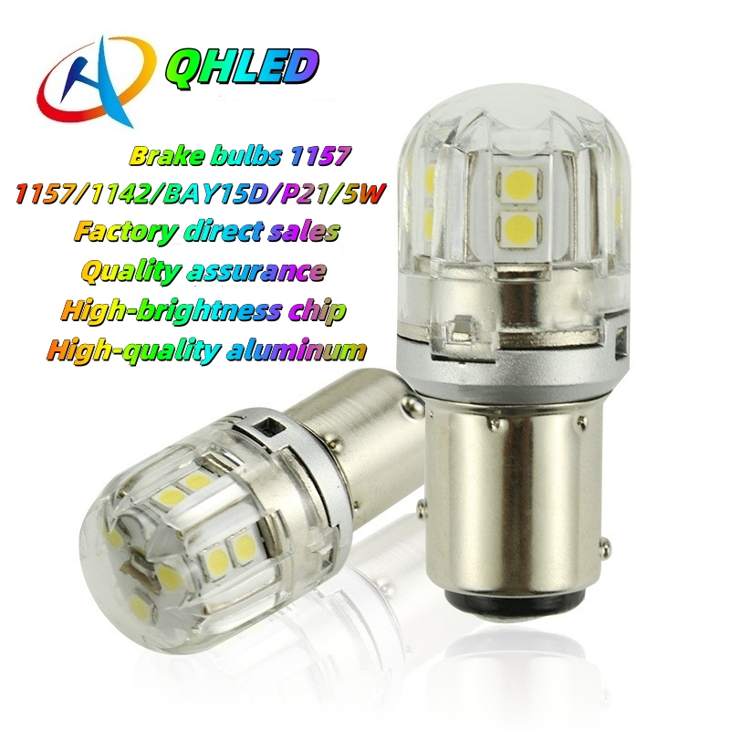 2 ชิ้น 1157 led ไฟเบรคย้อนกลับไฟท้ายรถยนต์หัวรถจักรหลอดไฟไฮไลท์รถ led S25 T20 7440 7443 W21W WY21W W21/5W T25 3156 3157 P27W BAU15S 1157 1156 BA15S BAY15D P21/5W 10-40V