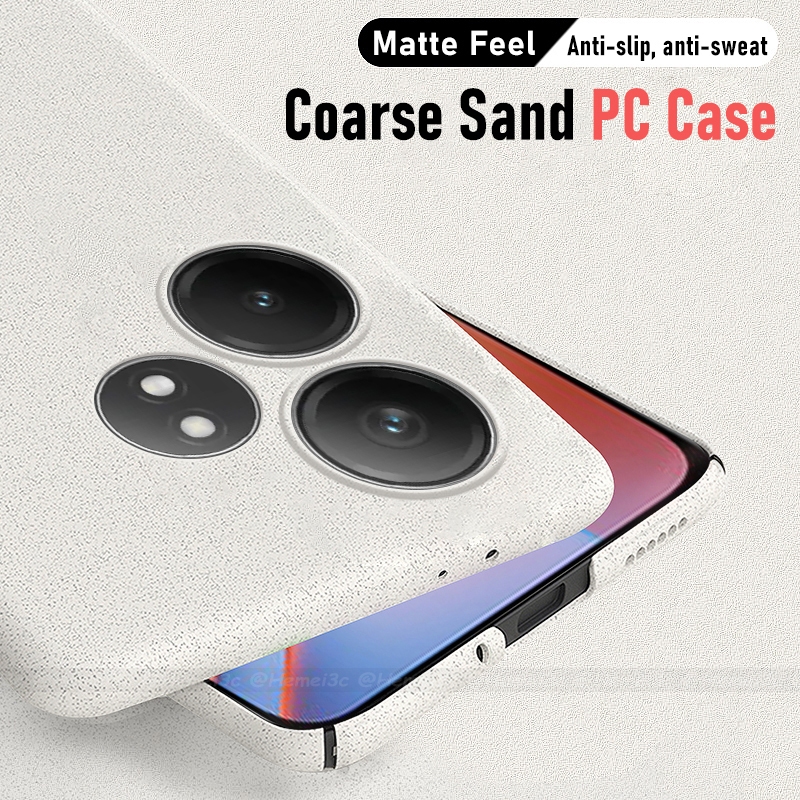 สําหรับrealme GT 6 6Tปลอกพลาสติกแข็งทรายเคสโทรศัพท์แบบบาง รูปที่ 3