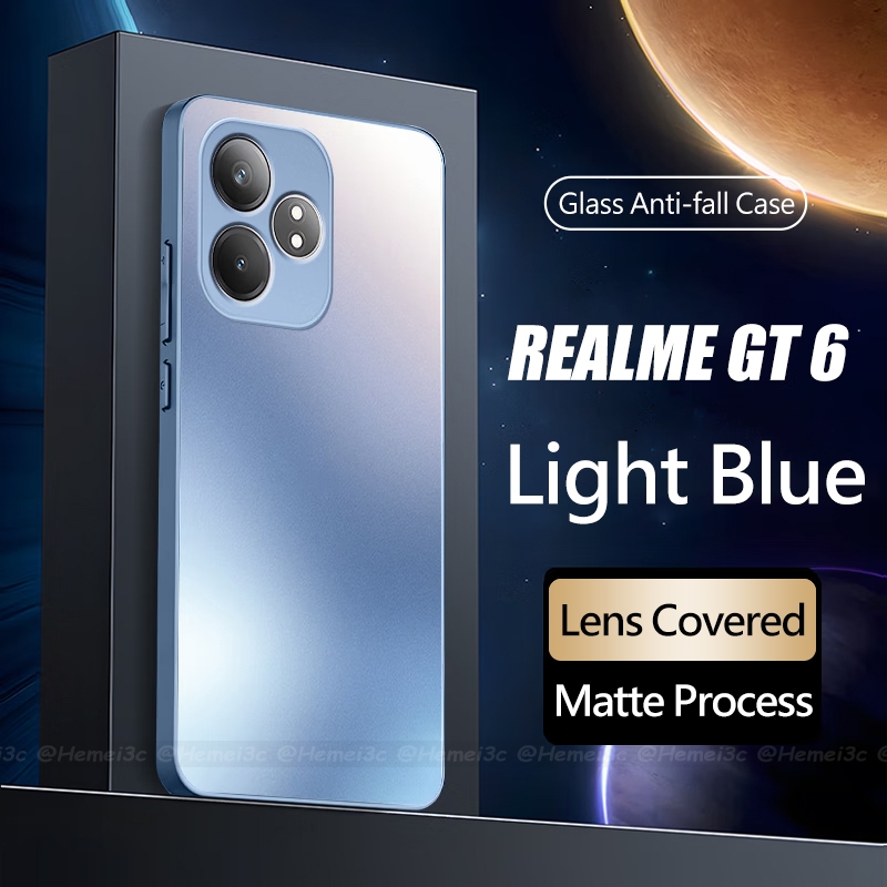 สําหรับrealme GT 6 6Tปลอกฮาร์ดเคลือบกระจกเทมเปอร์กลับเคสโทรศัพท์ฝาครอบ
