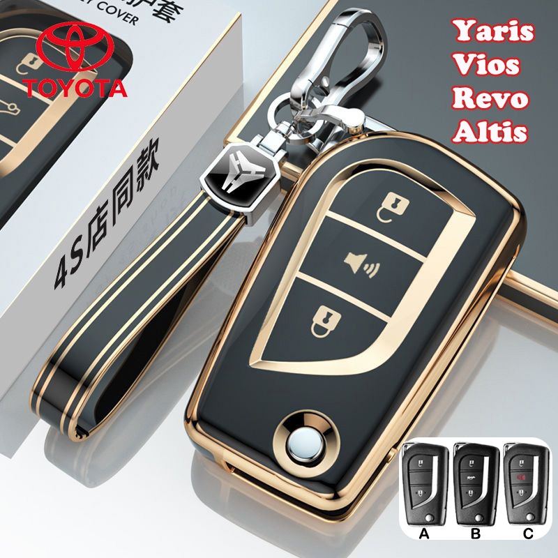 พวงกุญแจเคสกุญแจรถ Toyota yaris2014มสําหรับToyota RevoพวงกุญแจAltis2014-2019 เคสกุญแจ Toyota corolla