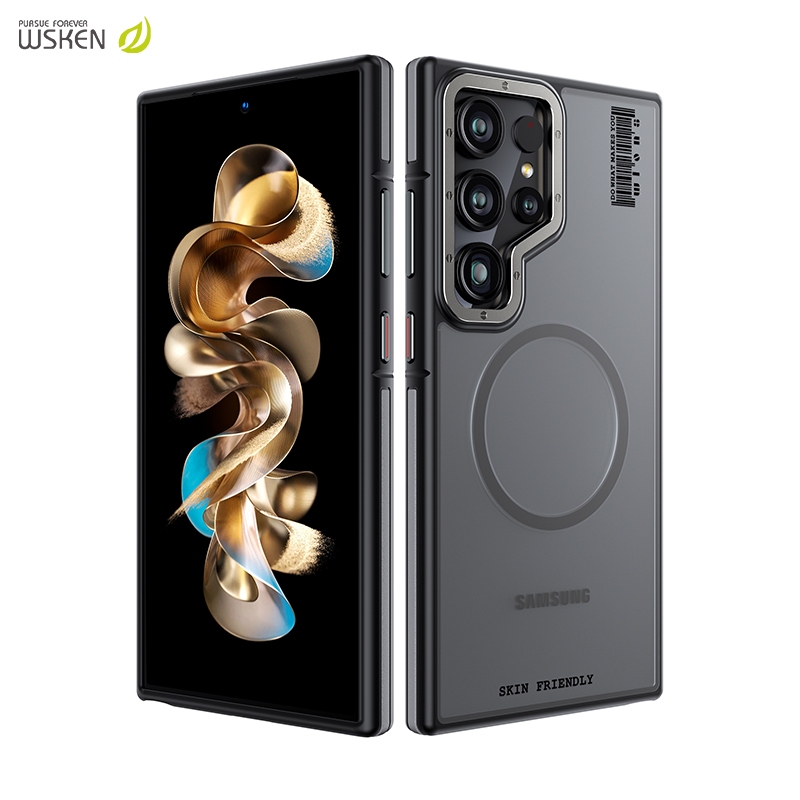 [Local]Wsken S23Ultra / S24 Ultra / S25 Ultra เคสแม่เหล็กสำหรับ Samsung Galaxy S25Ultra S24Ultra S23Ultra Magnetic Case โปร่งแสง เนื้อด้าน กันกระแทก สีดํา สําหรับเคส S24Ultra S23Ultra Phone Case 6.8inch
