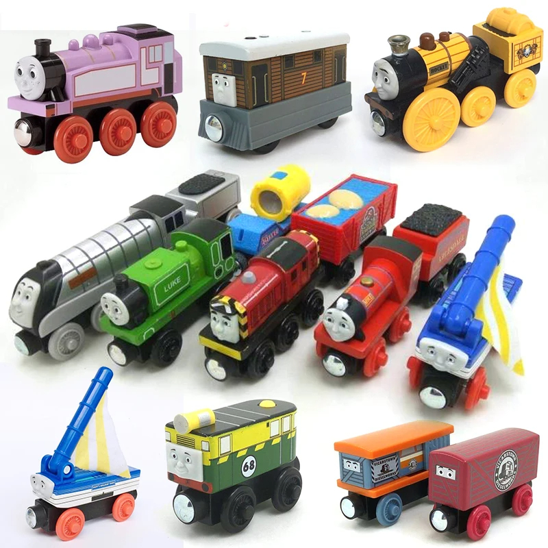 รถไฟโทมัสแม่เหล็กรถไฟโทมัสและผองเพื่อน รถไฟโมเดลไม้เข้ากันได้กับรางไม้
