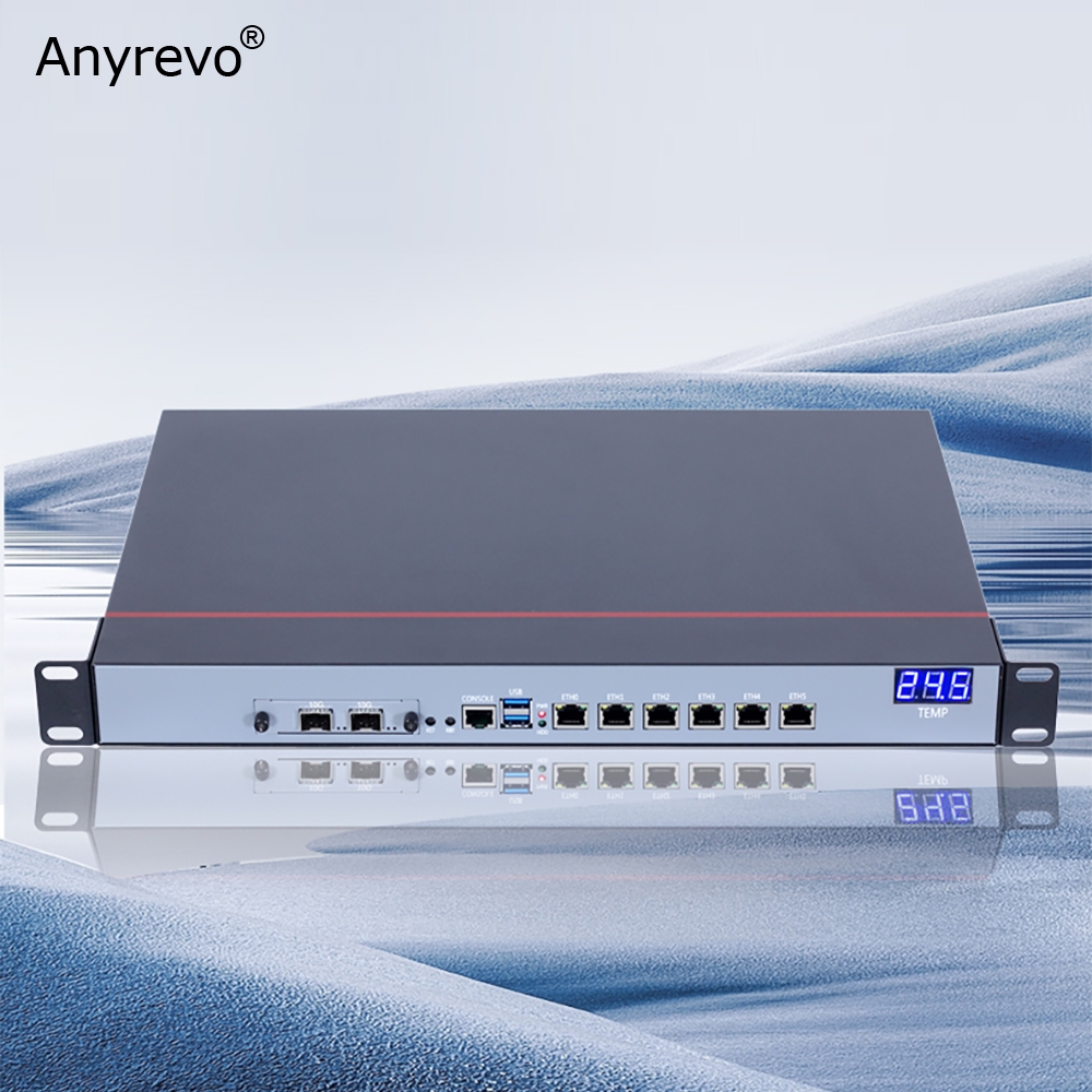 1U Rackmount Intel Core i7-4700 Quad Core PC Firewall Server 6 x Intel 2.5G LAN 2 x 10G SFP Soft Rou