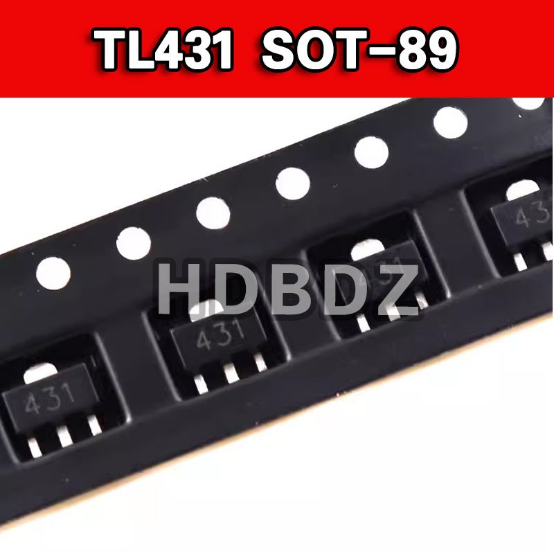 50pcs TL431 SOT-89 431 แพทช์ตัวควบคุมแรงดันไฟฟ้า Triode IC SMD