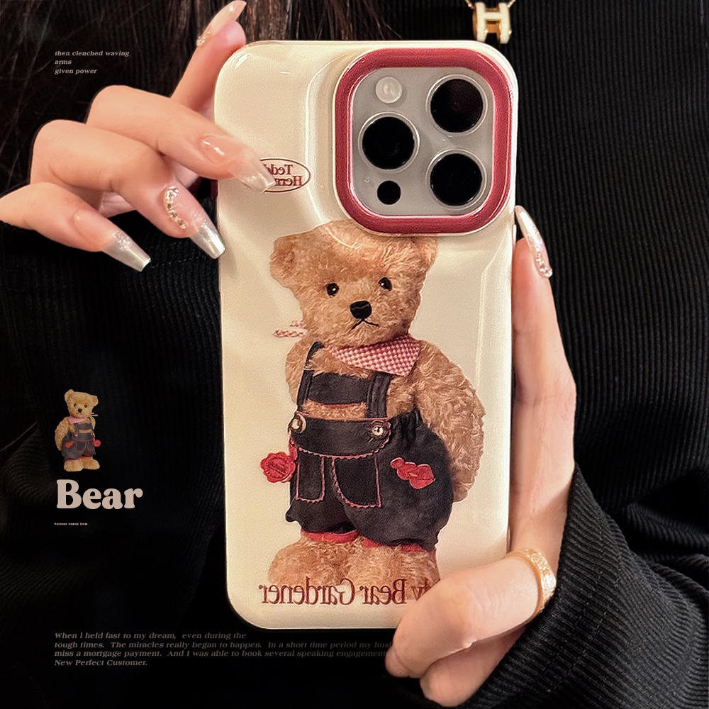 เคส iPhone ป้องกันการตกและหมีน่ารักเหมาะสําหรับ iPhone 15 Pro max 15 Pro 15 14 Pro max 14Pro 14 iPho