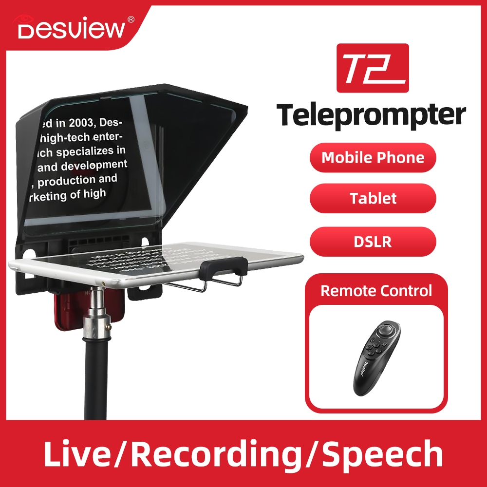 Bestview T2 หน้าจอขนาดใหญ่พร้อมไว้สัมภาษณ์มืออาชีพ Teleprompter Anchorman โฮสต์สําหรับ DSLR สําหรับ 