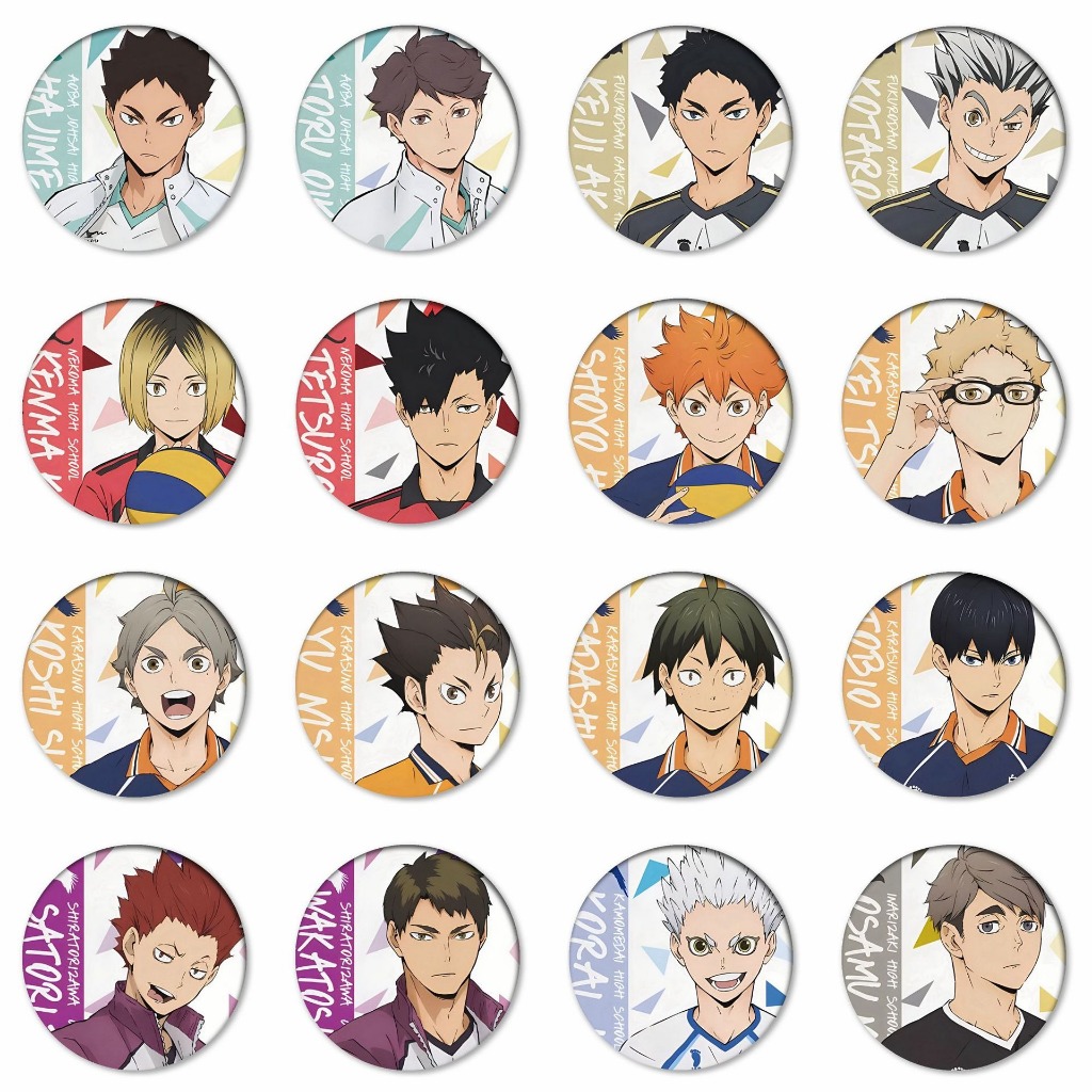 Haikyuu! Hinata kageyama Tendo ซาโตรี่ Ushijima Kenma วอลเลย์บอลโรงเรียนมัธยม Tinplate ป้ายโลหะ Pin อะนิเมะอุปกรณ์ต่อพ่วงของขวัญสะสม
