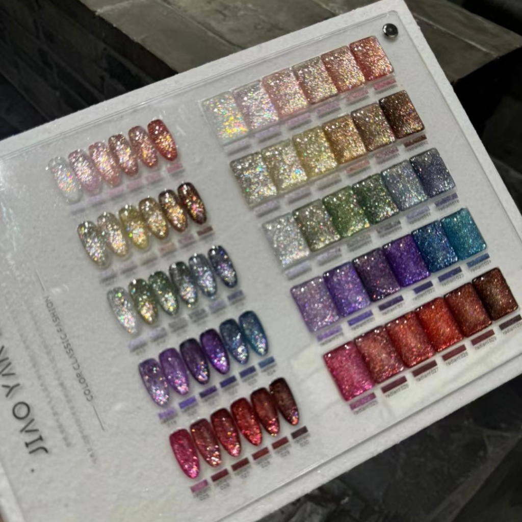 พร้อมส่ง✅JYS 30สี (JIAO YAN SHE)  ชุดกาวติดเล็บเจล สีเจลกลิตเตอน์กากเพชร  รุ่น แพลตติมันแฟลช+ประกายออโรร่า  กากเพชรชัด แน่น#JYSL4