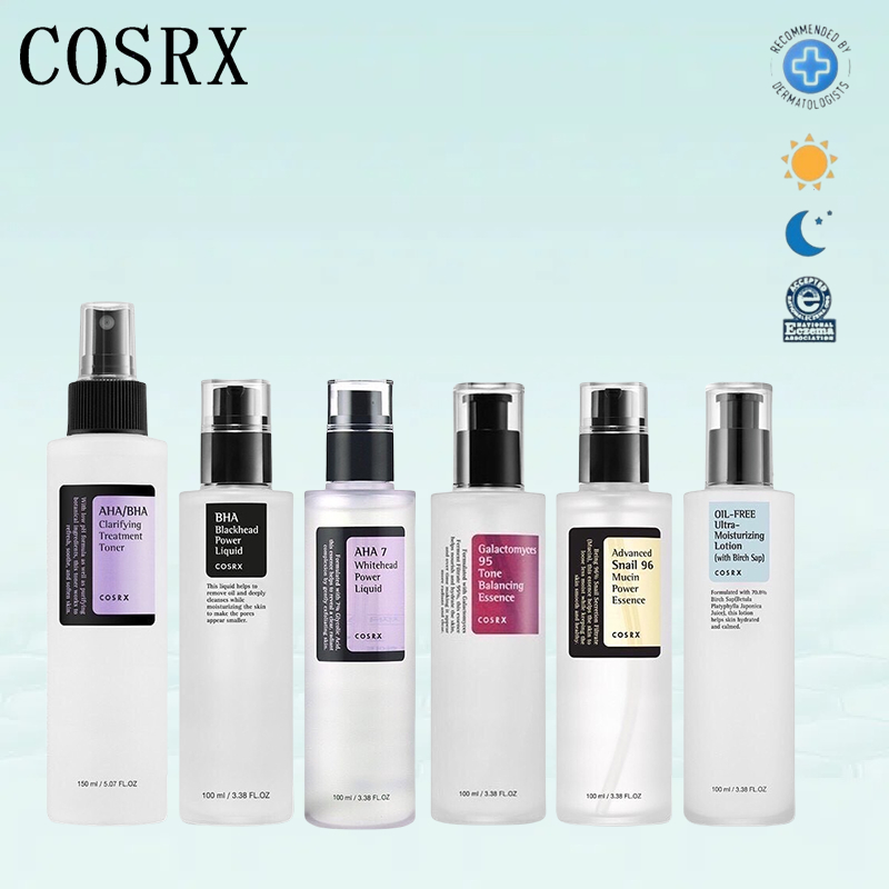 พิเศษเวลาจำกัด Cosrx AHA-BHA Clarifying Treatment Toner 150ml,Cosrx Advanced Snail 96 Mucin 100ml,Cosrx BHA Blackhead 100 ml เพื่อผิวกระจ่างใสเนียนนุ่ม ใช้ได้ทุกวัน