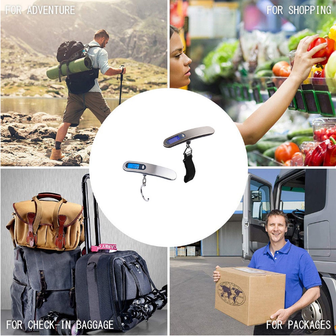 ที่ชั่งน้ำหนัก 50kg/10g กระเป๋าเดินทาง เครื่องชั่งน้ำหนัก เครื่องชั่งน้ำหนักอิเล็กทรอนิกส์ดิจิตอล - รูปที่ 7
