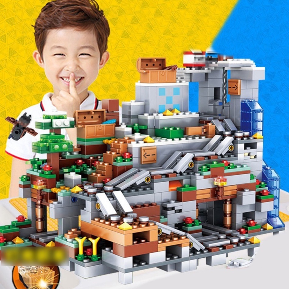 A0627 ใช้งานร่วมกับ Lego Building Blocks Minecraft Tree House Village Organs Cave Mineral Boys Girls ประกอบของเล่น