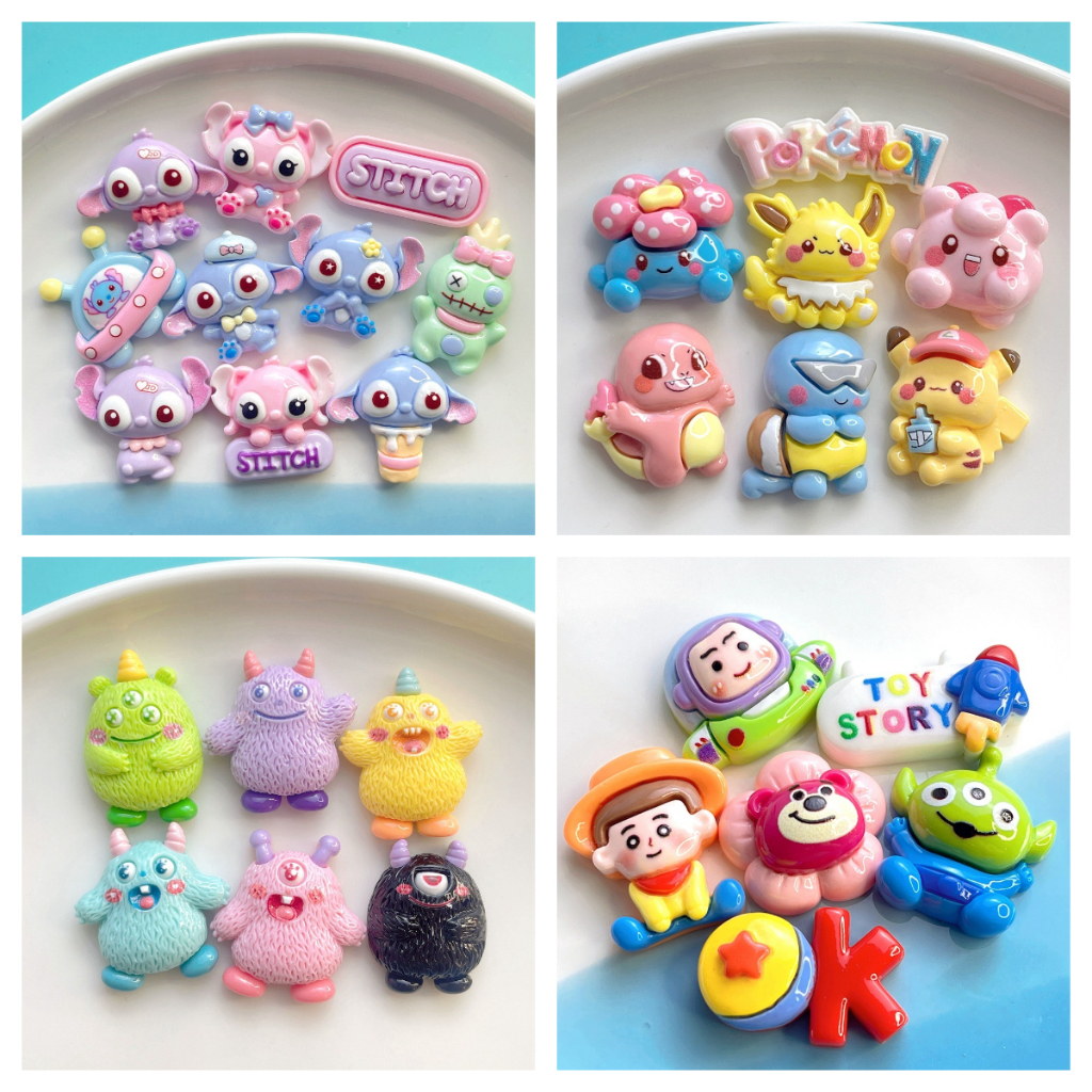 10 ชิ้น / แพ็ค การ์ตูนสัตว์ป่า มอนสเตอร์ เรซิน ด้านหลังแบน รองเท้า หัวเข็มขัด ถ้วยน้ํา สติกเกอร์ ครีม กาว Diy วัสดุด้วยตนเอง
