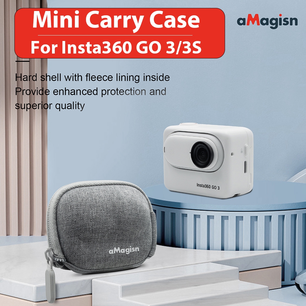 Amagisn Mini กระเป๋าถือสําหรับ Insta360 GO 3/3S กรณีด้านล่างออกแบบเปิด Insta360 GO 3 อุปกรณ์เสริม