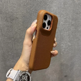 หรูหราหนังป้องกันกล้องเคสโทรศัพท์สําหรับiPhone 15 16 17 Pro Max 11 12 13 14 Pro Max PlusปลอกธุรกิจVINTAGE Hardปกหลัง