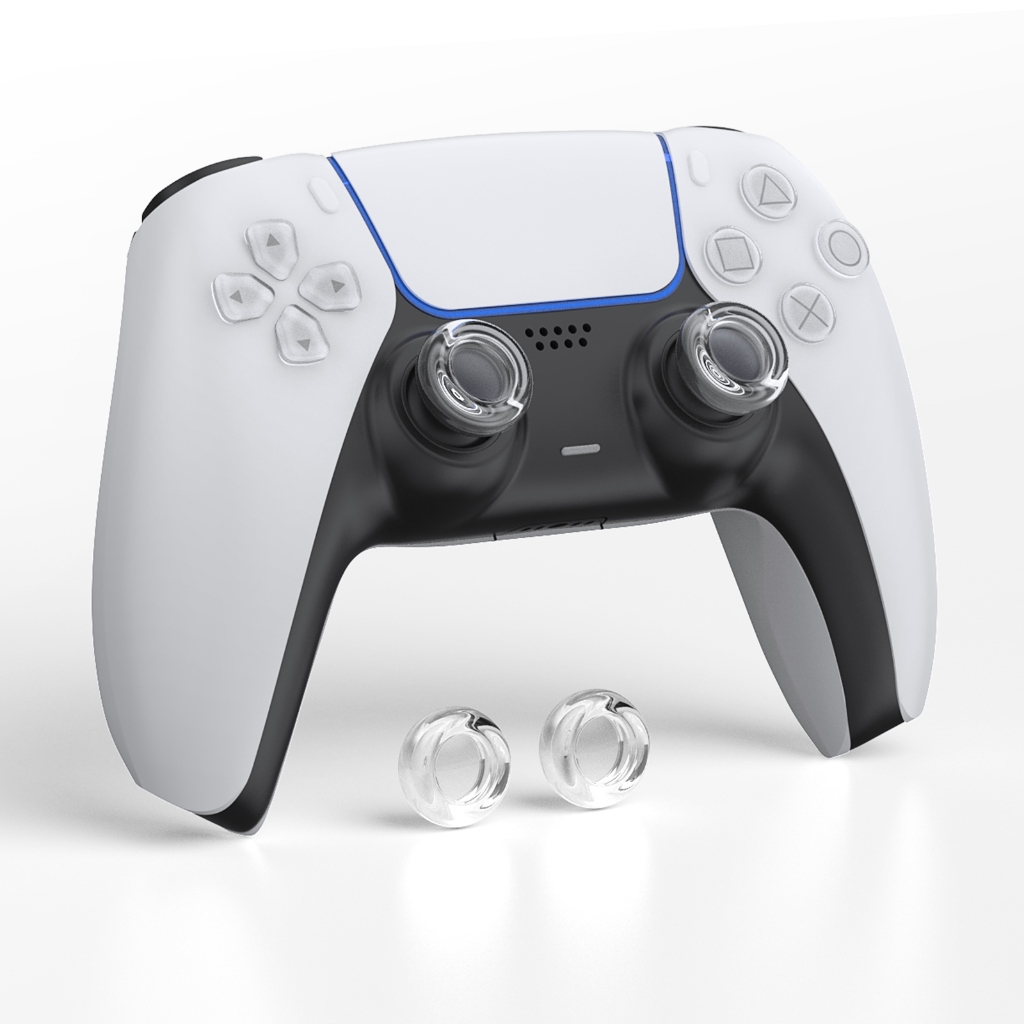 Line หมวกจับนิ้วหัวแม่มือโปร่งใสเข้ากันได้กับ PS5/XBOX/Switch Pro Controller จอยสติ๊กป้องกัน วัสดุซิลิโคนเหลว สัมผัสสบาย ไม่เสียรูปง่าย