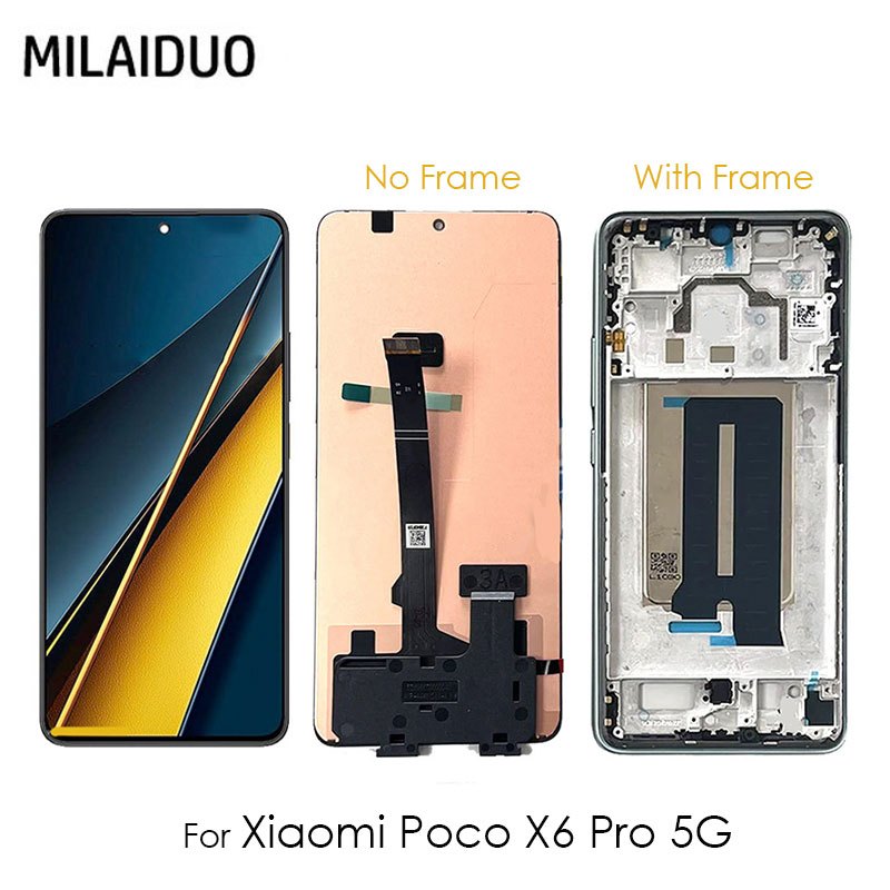 6.67 "Super AMOLED/TFTสําหรับXiaomi Poco X6 Pro 5G 2311DRK48G LCD Touch Screen Digitizer Assembly LCDเปลี่ยน