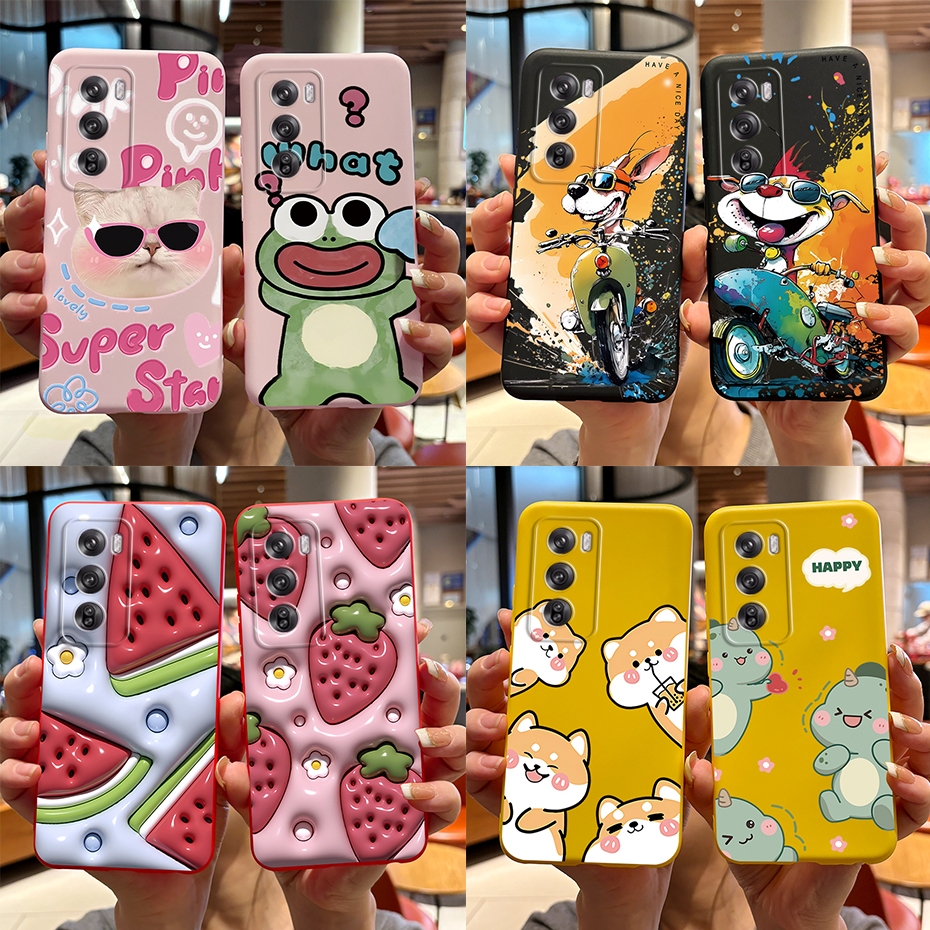 สําหรับ OPPO Reno12 Pro 5G กรณี Matte ใหม่ล่าสุด 2024 รูปแบบการ์ตูนซิลิโคนนุ่มสําหรับ OPPO Reno 12 Pro 5G เคสโทรศัพท์