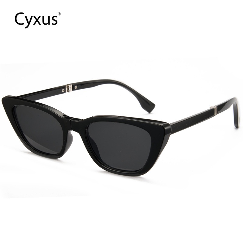 Cyxus UV400 แว่นกันแดดพับแฟชั่นการออกแบบตาแมวสําหรับผู้ชาย/ผู้หญิงกระจกดวงอาทิตย์แว่นตา Shades พร้อม UV400 1151