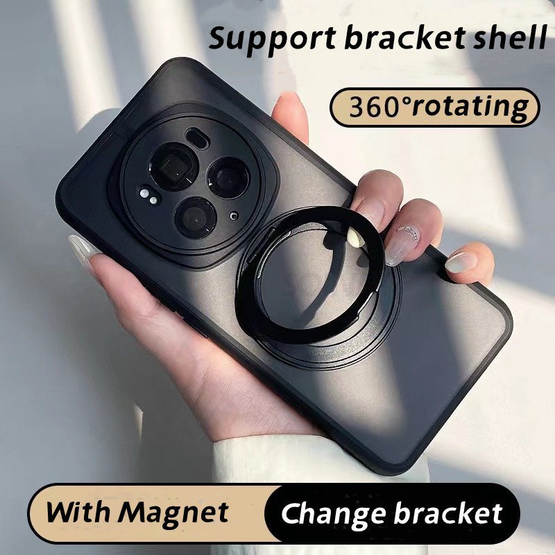 360 °ขาตั้งหมุนเคสโทรศัพท์สําหรับ Honor Magic 6 5 4 3 Pro ปลอกผิวรู้สึกไร้สายชาร์จแม่เหล็กผู้ถือฝาคร