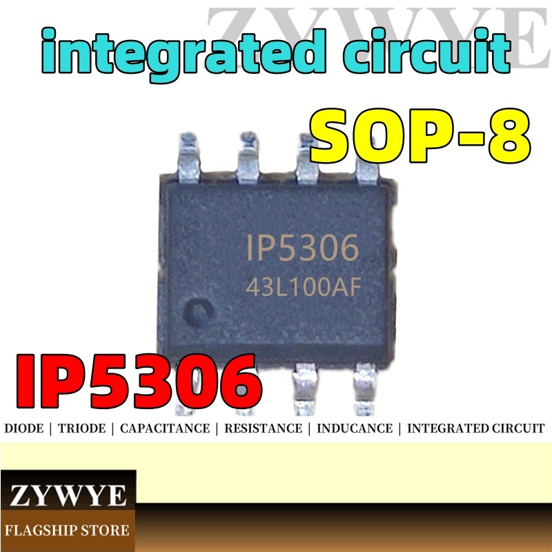 20PCS ยี่ห้อใหม่ IP5306 2.1A ชาร์จ 2.4A Discharge Power Bank SOC ชิป Patch SOP-8