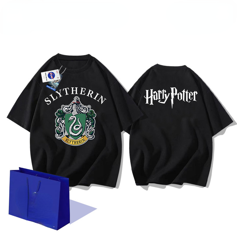 Uniqlo Harry Potter ขายร้อน Snake Courtyard เสื้อยืดแขนสั้นผ้าฝ้ายแท้สําหรับผู้ชายและผู้หญิงหลวมแขนส