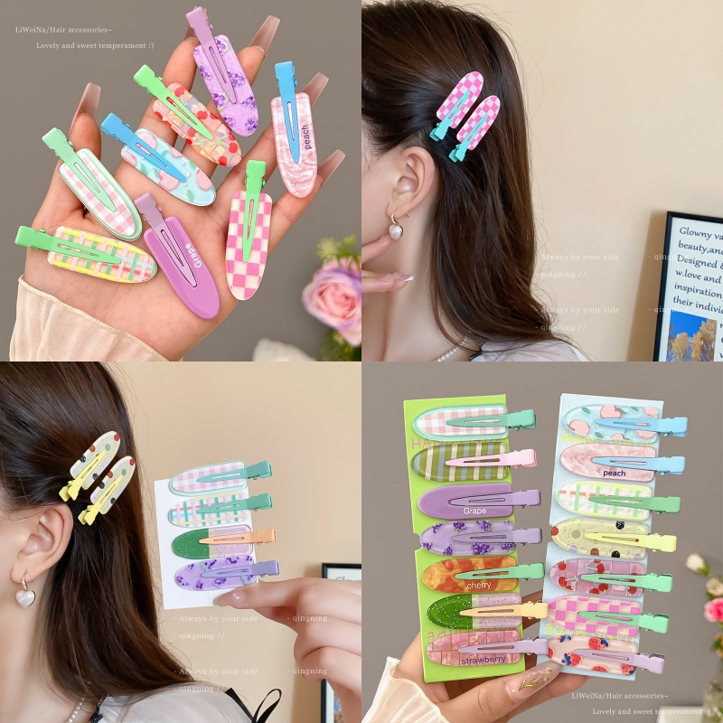 Dopamine น่ารัก Traceless Hairpin สุภาพสตรีผลไม้หน้าผากขอบด้านข้างคลิป Hairpin ฤดูใบไม้ผลิ 2024 เครื่องประดับผมใหม่